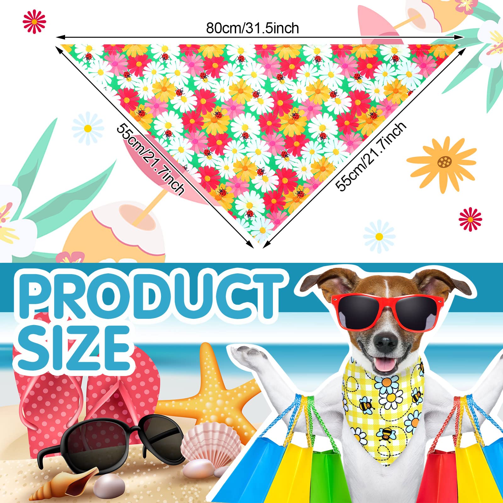 Eccliy soft polyester dog bandana closeup showing breathable fabric
