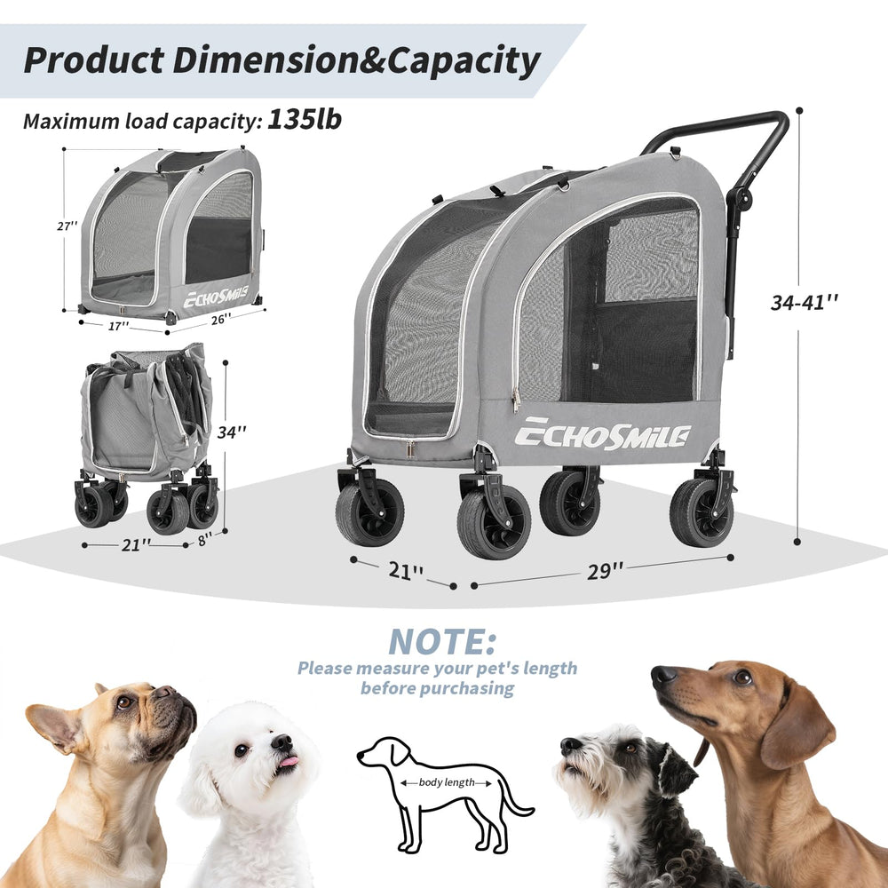 EchoSmile stroller with adjustable handle for easy pushing.