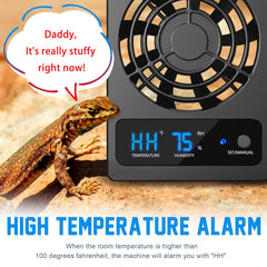 Eckpo high-temperature alarm display alerts if temperatures spike in the habitat.