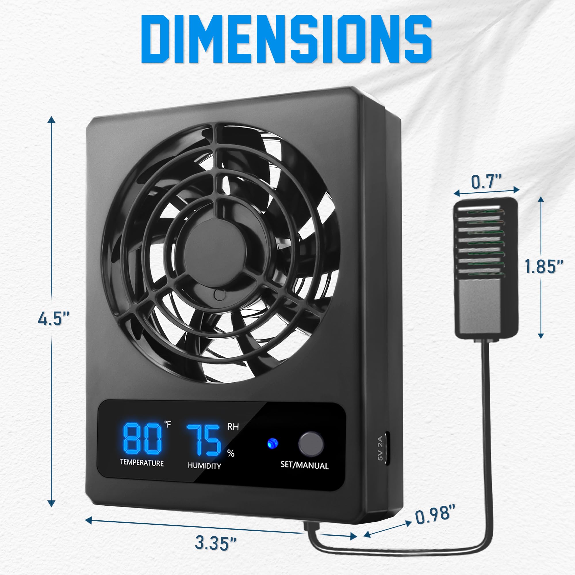 Eckpo reptile enclosure ventilation fan ideal for humid environments.