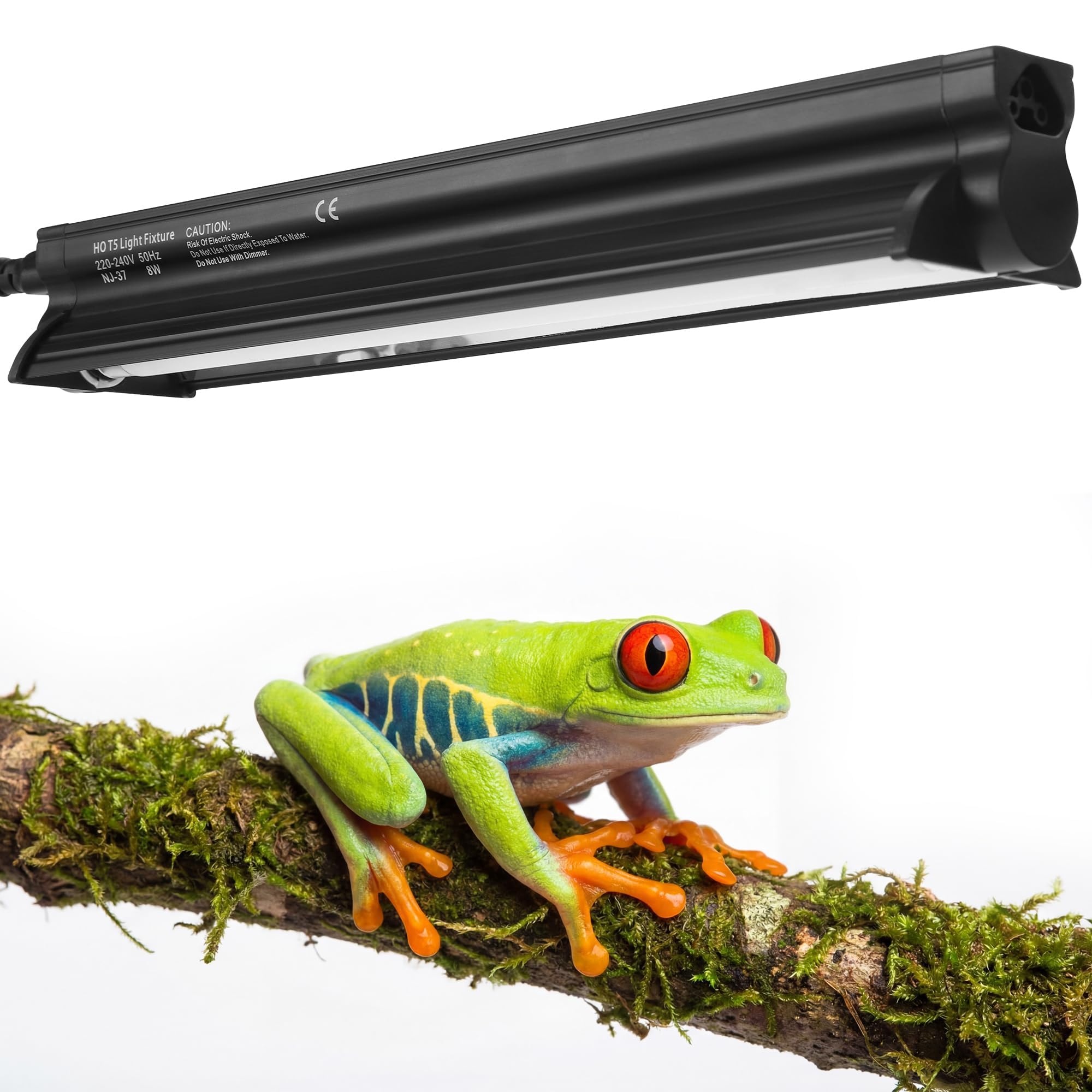 Eckpo T5 HO UVB light kit fixture with reflector for enhanced UVB output.
