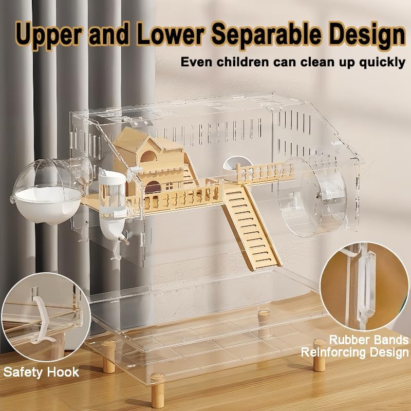 Ecleng hamster cage with arch bridge toy for enrichment