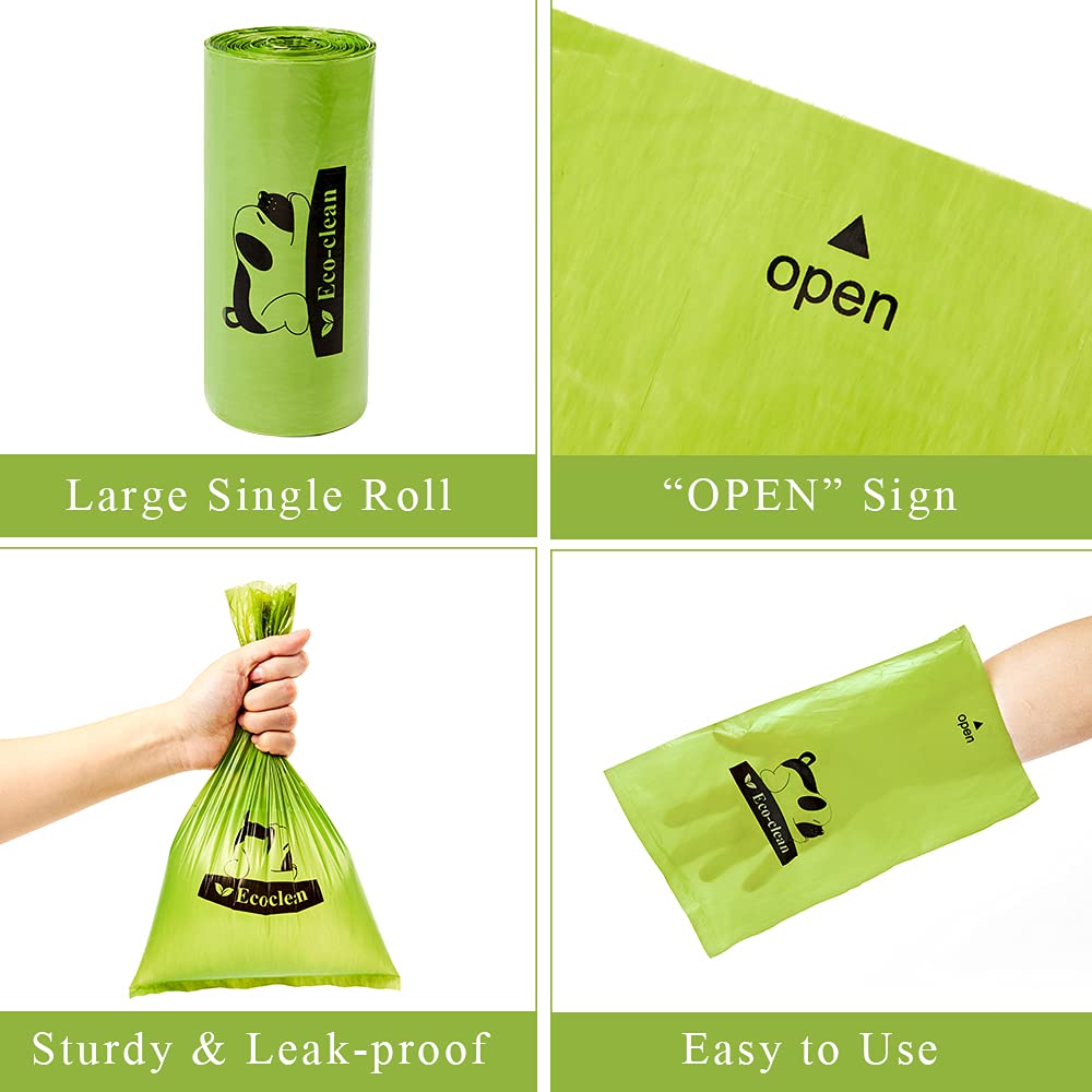 Close-up of Eco-Clean bags showing thickness and leak-proof design