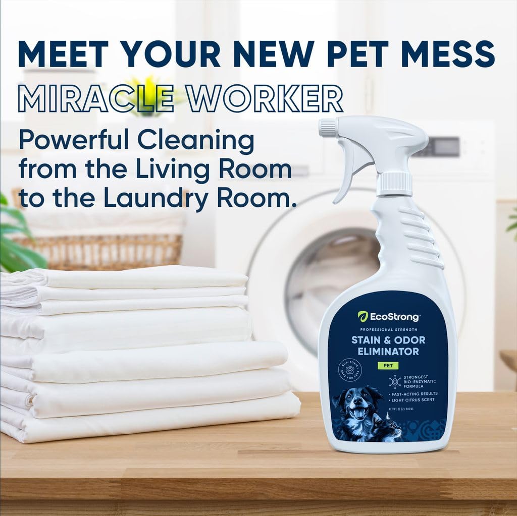Eco Strong cat litter deodorizer spray neutralizes litter box odors between scoops