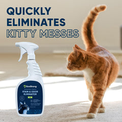 Eco Strong label highlights safe, bio-enzymatic cleaning ideal for homes with pets