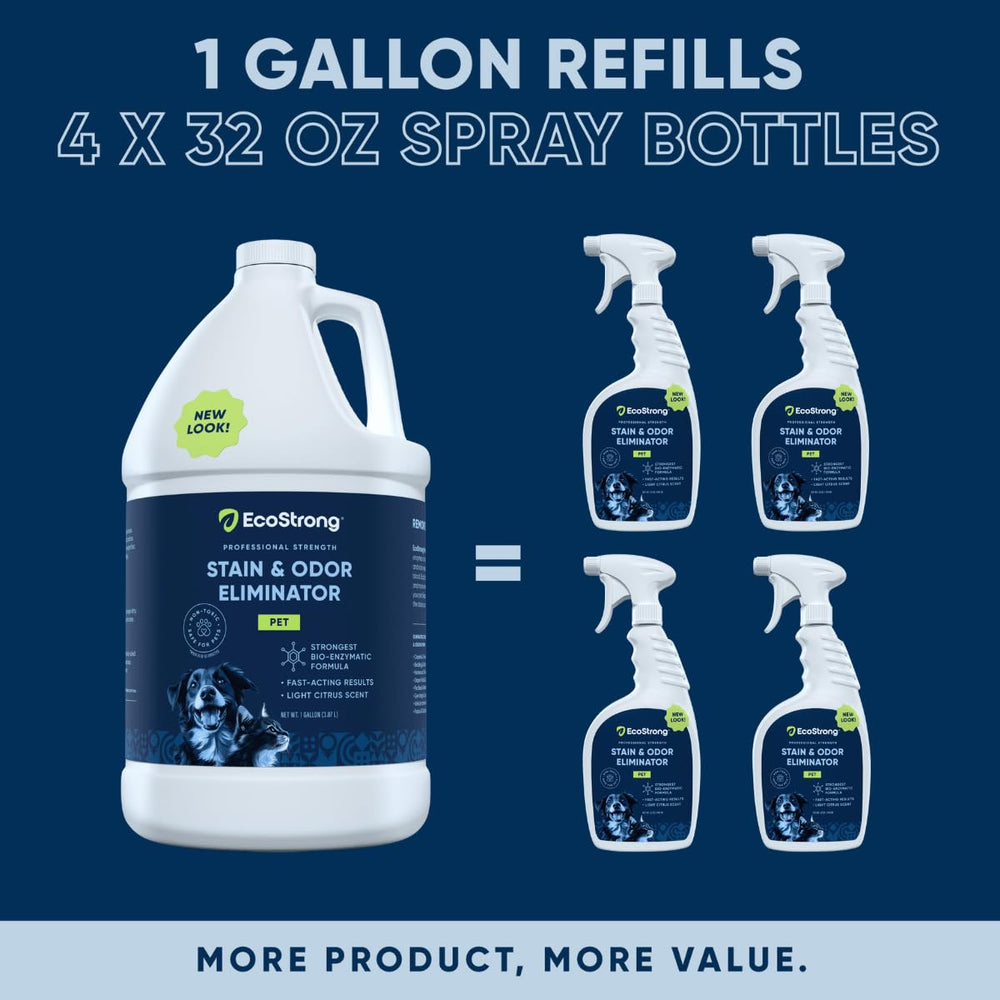 Eco Strong Furniture Cleaner supports soft surfaces like fabric and wood with enzymes.