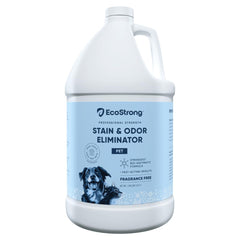 Eco Strong Pet Stain and Odor Remover bottle pour action reduces odors on contact