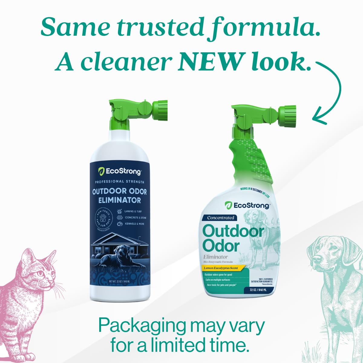 Eco Strong urine cleaner for turf removing pet odors from grass and artificial lawn areas.