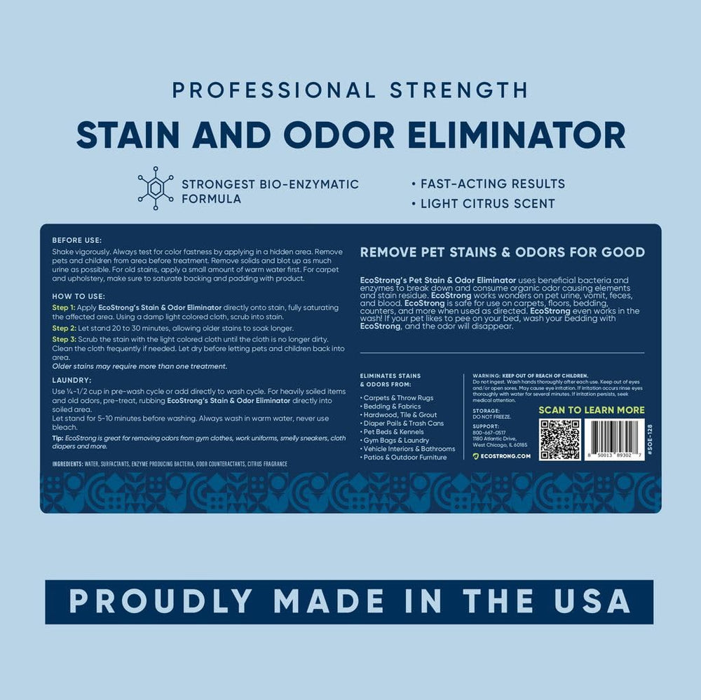 Eco Strong USA-Made Non-Toxic Formula emphasizes safety for family cleaning.