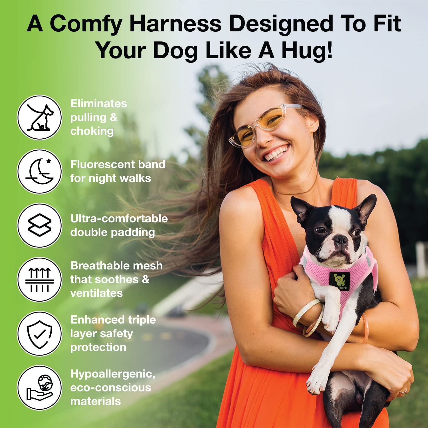 EcoBark escape-proof design sits higher for secure wear.