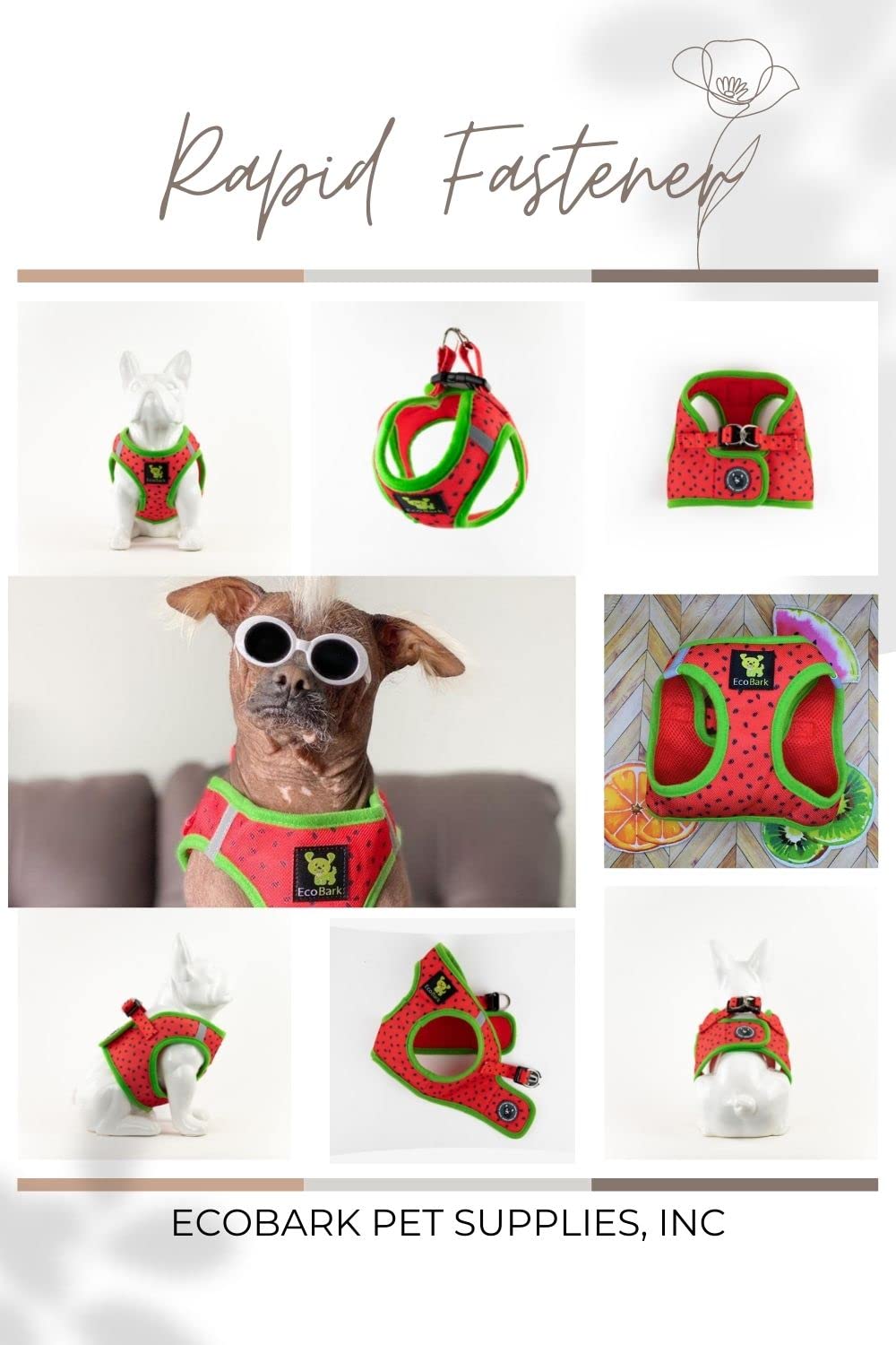 EcoBark padded vest harness uses ultra-breathable mesh for great airflow.
