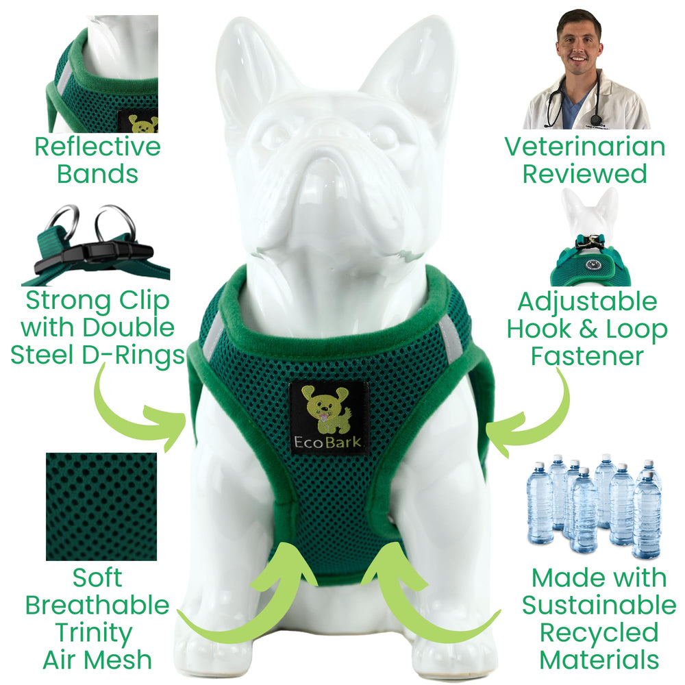 EcoBark Step in harness quick on off over the head feature