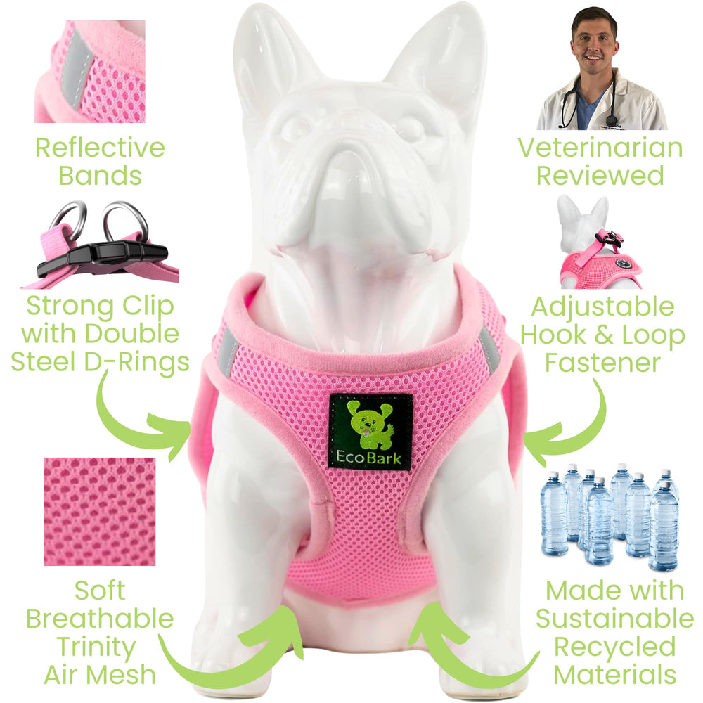 EcoBark Step-in Harness quick-on/off over-head design simplifies leash use.