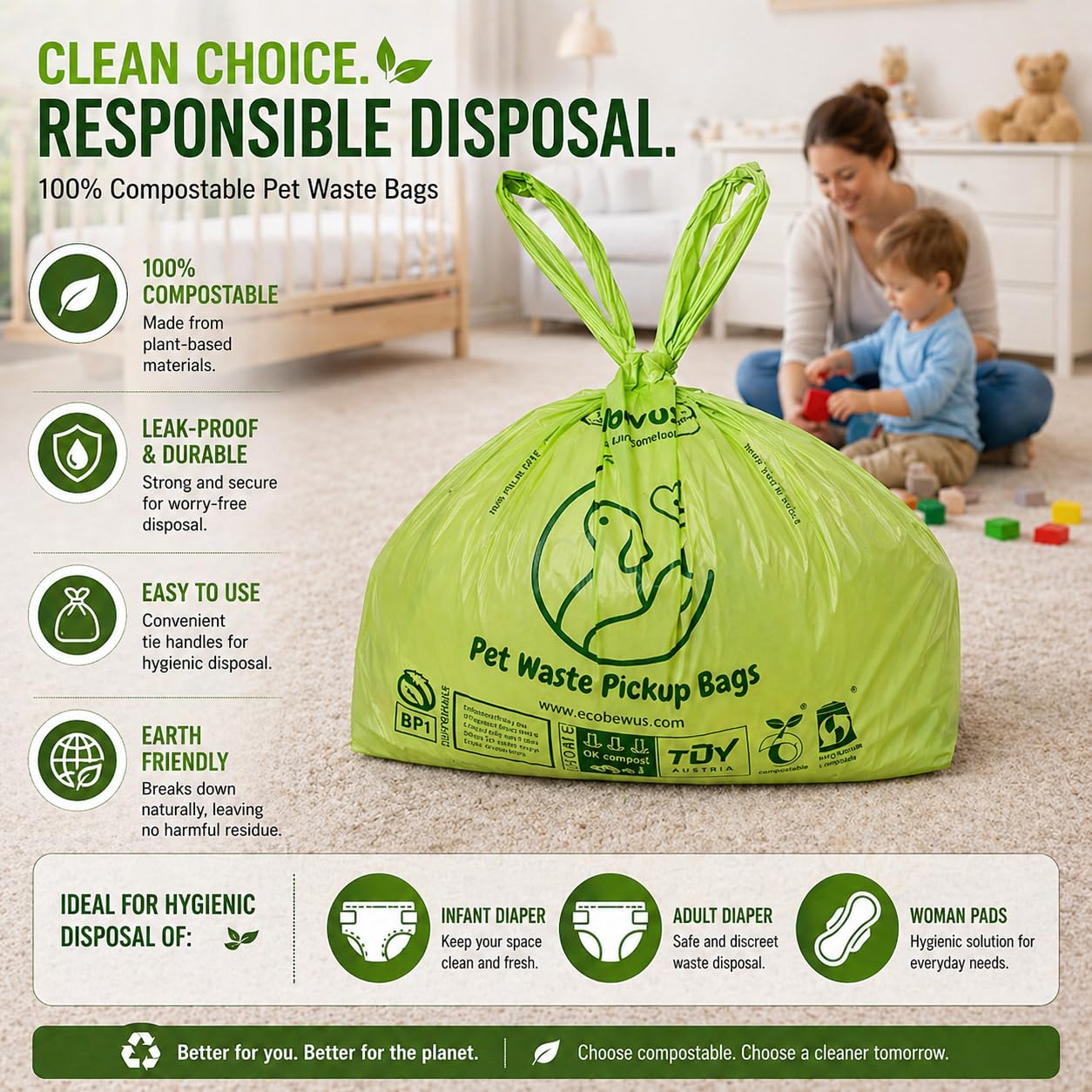 Dog waste bags in a bin for convenient disposal