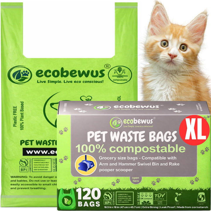 ECOBEWUS XL compostable bags pack shot for eco-friendly waste disposal