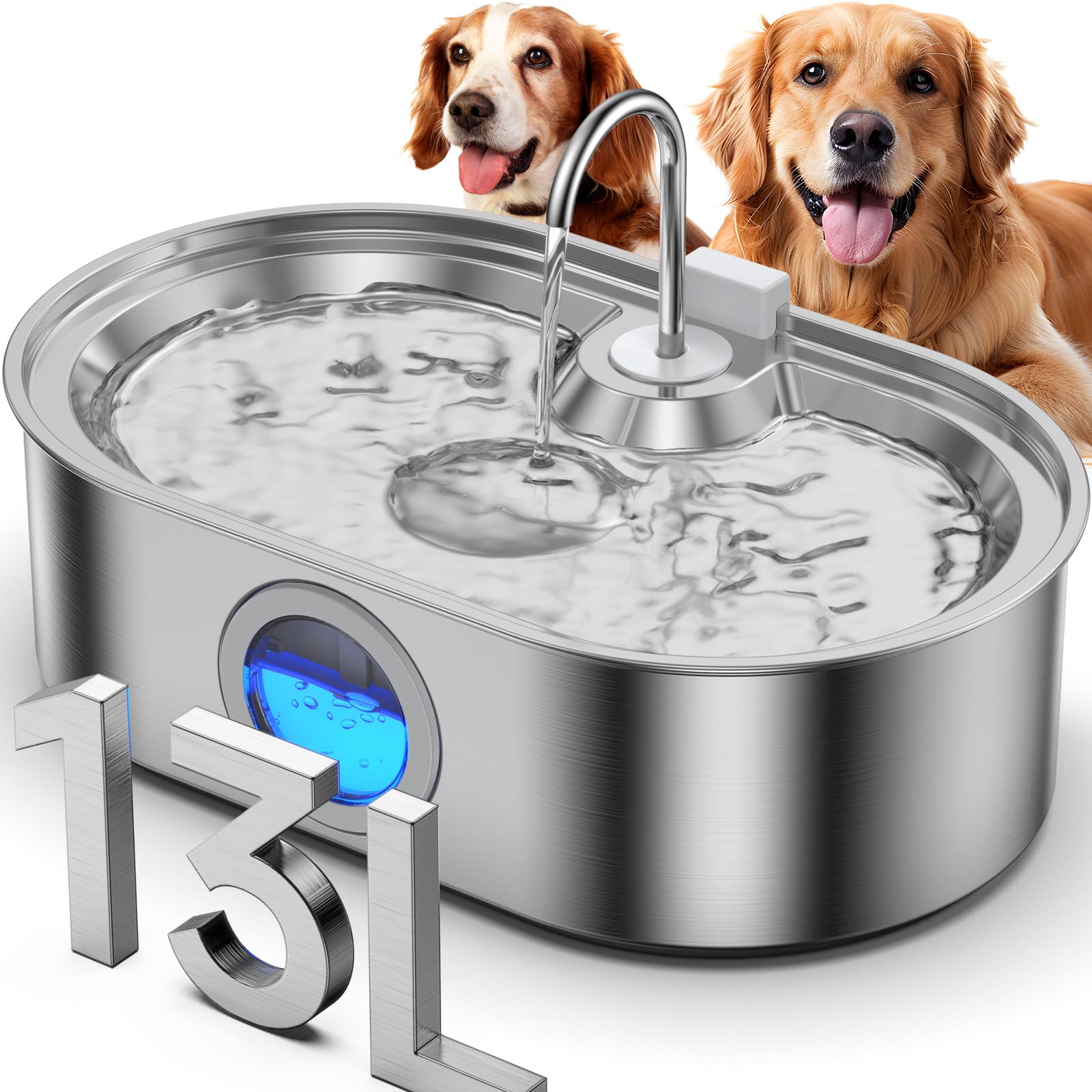 ECOCONUT 3.4 gal fountain shows large capacity for long hydration.