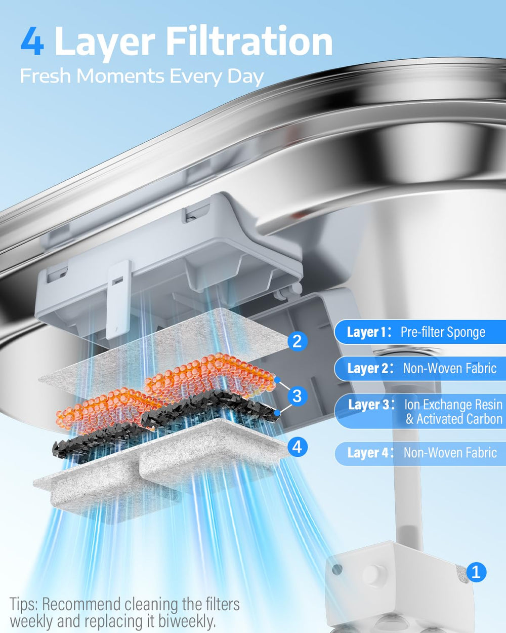 ECOCONUT deeper-wide tray delivers a roomy drinking surface for big tongues