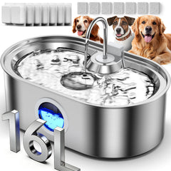 ECOCONUT large-capacity fountain for multi-dog households with 4.2 gallons of drinkable water