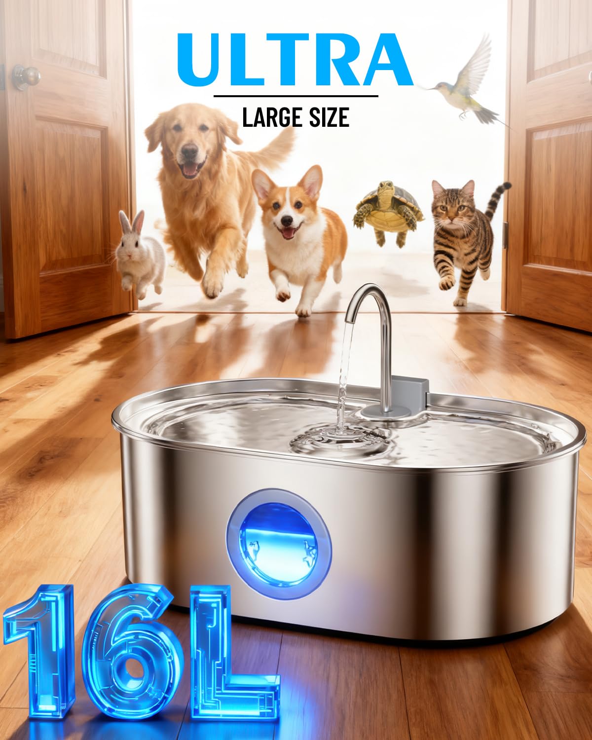 ECOCONUT stainless steel dog bowl and tank for durability