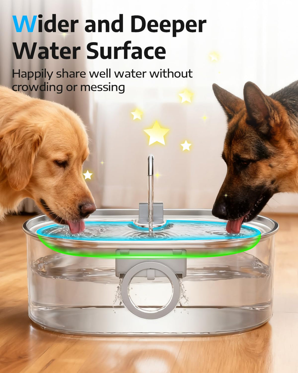 ECOCONUT water window and LED help monitor hydration levels night and day