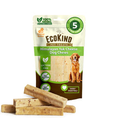 EcoKind Premium Gold Yak Cheese dog chew with peanut butter for hours of entertainment.