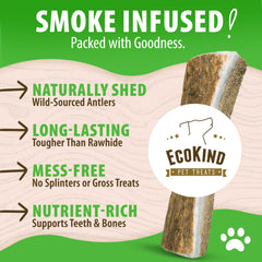 EcoKind smoked elk antler chews durability shot — durable chew for tough chewers