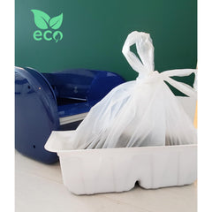 EcoLeo liner placed inside a LitterMaid receptacle.