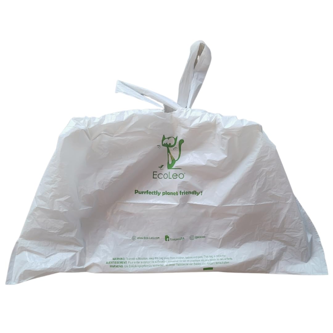 EcoLeo opaque white unscented liner bag ensuring discreet waste containment.
