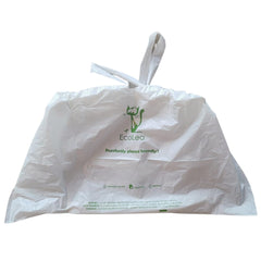 EcoLeo opaque white unscented liner bag ensuring discreet waste containment.