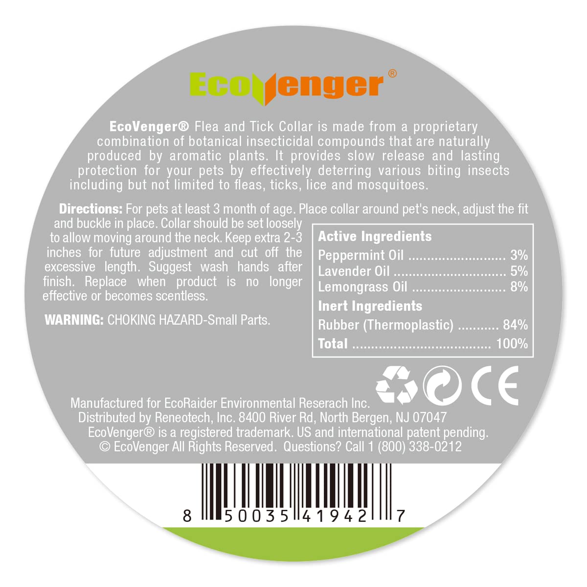 EcoVenger easy-to-follow usage guide image illustrating collar fitting steps.