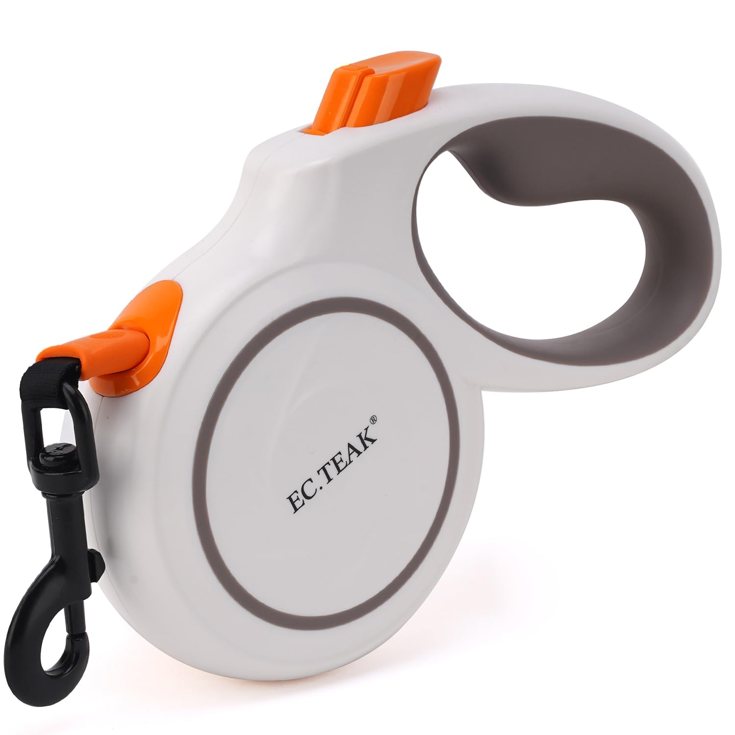 EC.TEAK retractable leash features tangle-free tape movement for smooth tracking.
