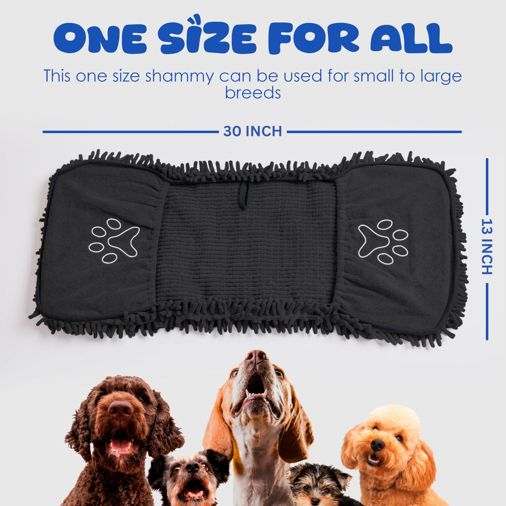 EDENATURE dog towel drying a large dog after rain