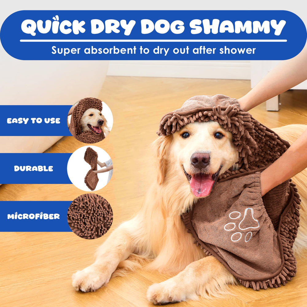 EDENATURE Dog Towel microfiber wet-dog drying demonstrates quick moisture removal after swims