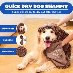 EDENATURE Dog Towel microfiber wet-dog drying demonstrates quick moisture removal after swims