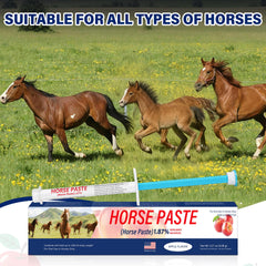 Edoia Apple Flavored Horse Paste dosing in action for easy administration.