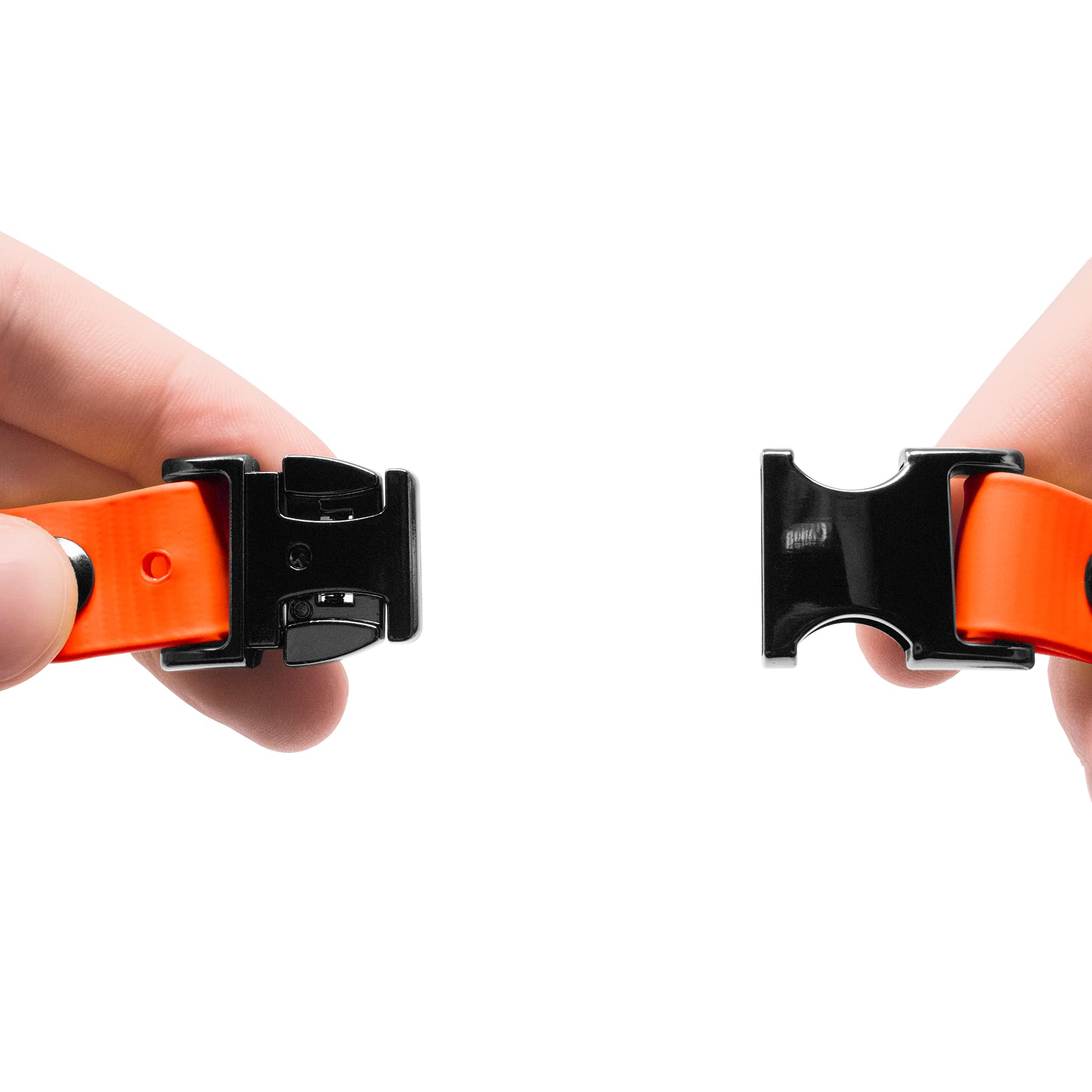 Educator bungee collar orange texture closeup illustrating comfort stretch