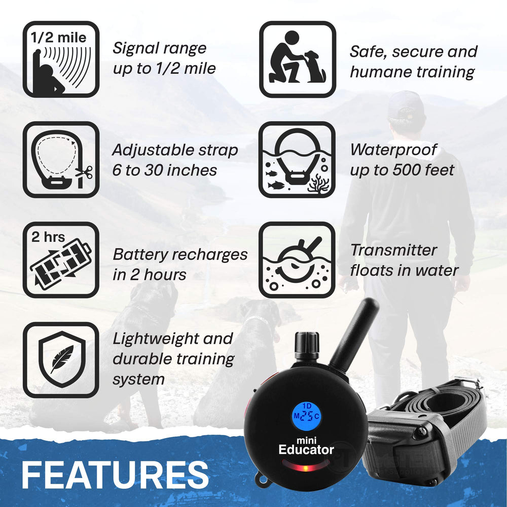 Educator ET-300 blunt-stimulation provides gentle feedback during training