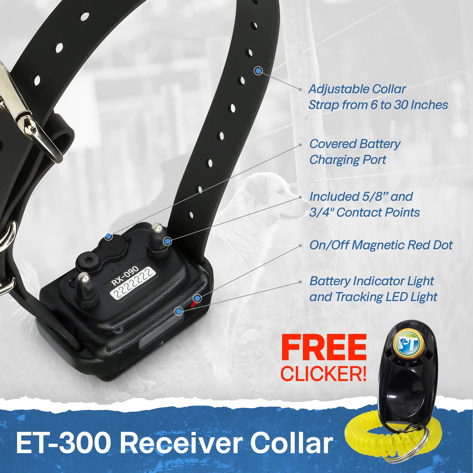 Educator ET-300 Mini E Collar quick-charge battery for less downtime.