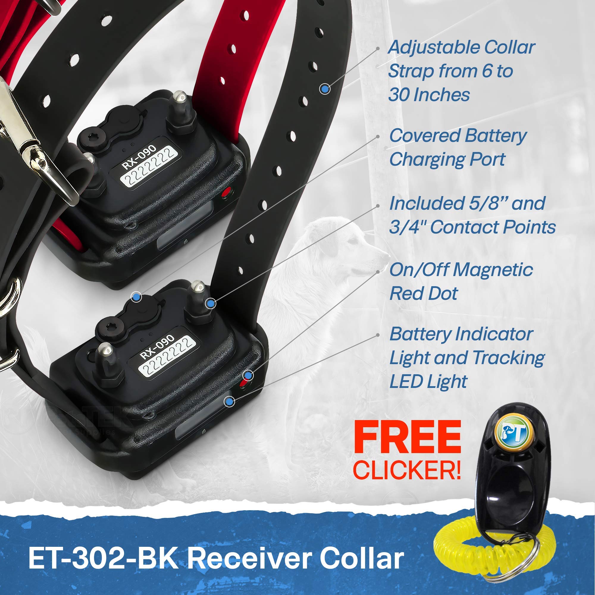 Educator ET-302 tone or vibration modes for clear dog signals.
