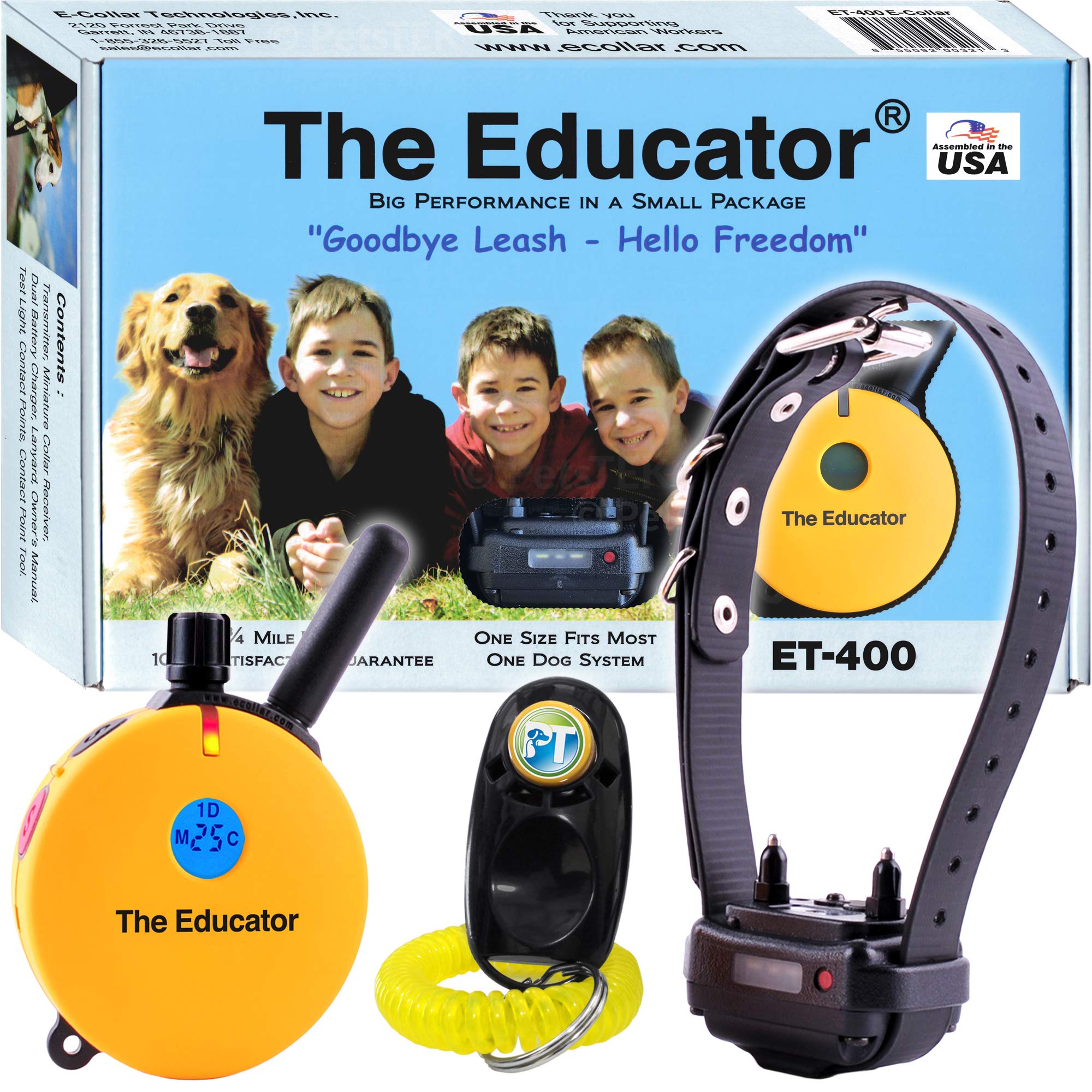 Educator ET-400 remote transmitter with intuitive controls for fast training sessions.