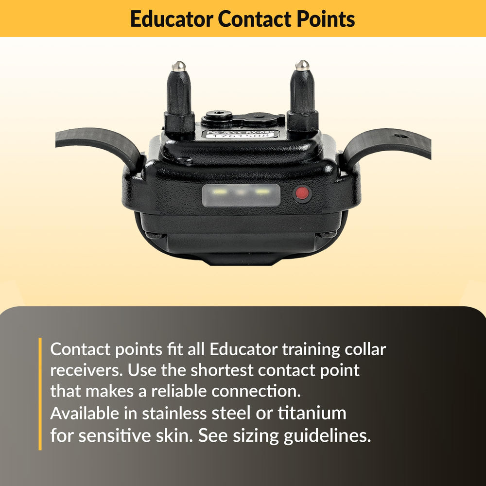 Educator titanium contact point compatible with models 300, 400, 800, 1200 for sensitive skin.