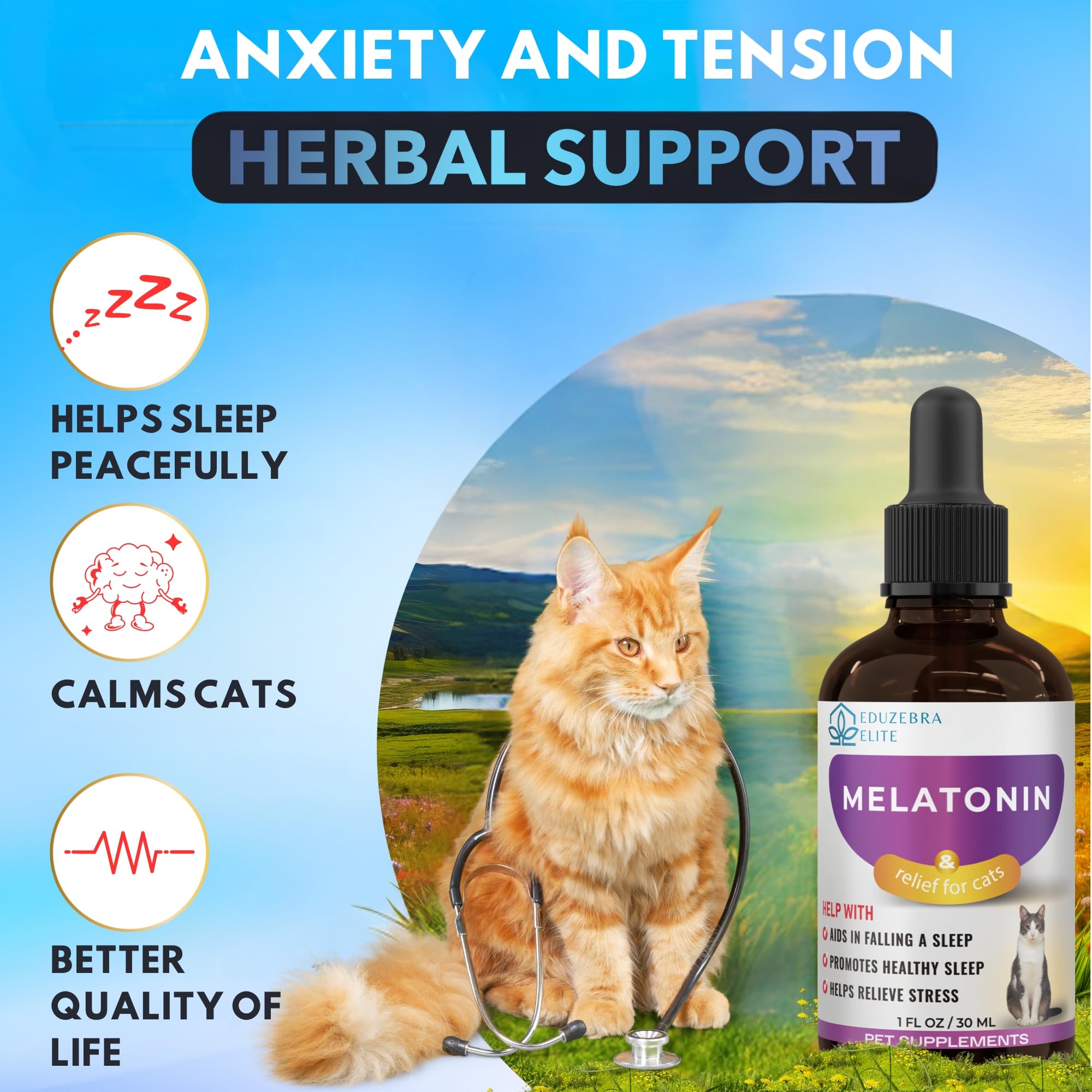 EDUZEBRA Cat Melatonin dosing spoon enables easy, precise servings for a gentle calm