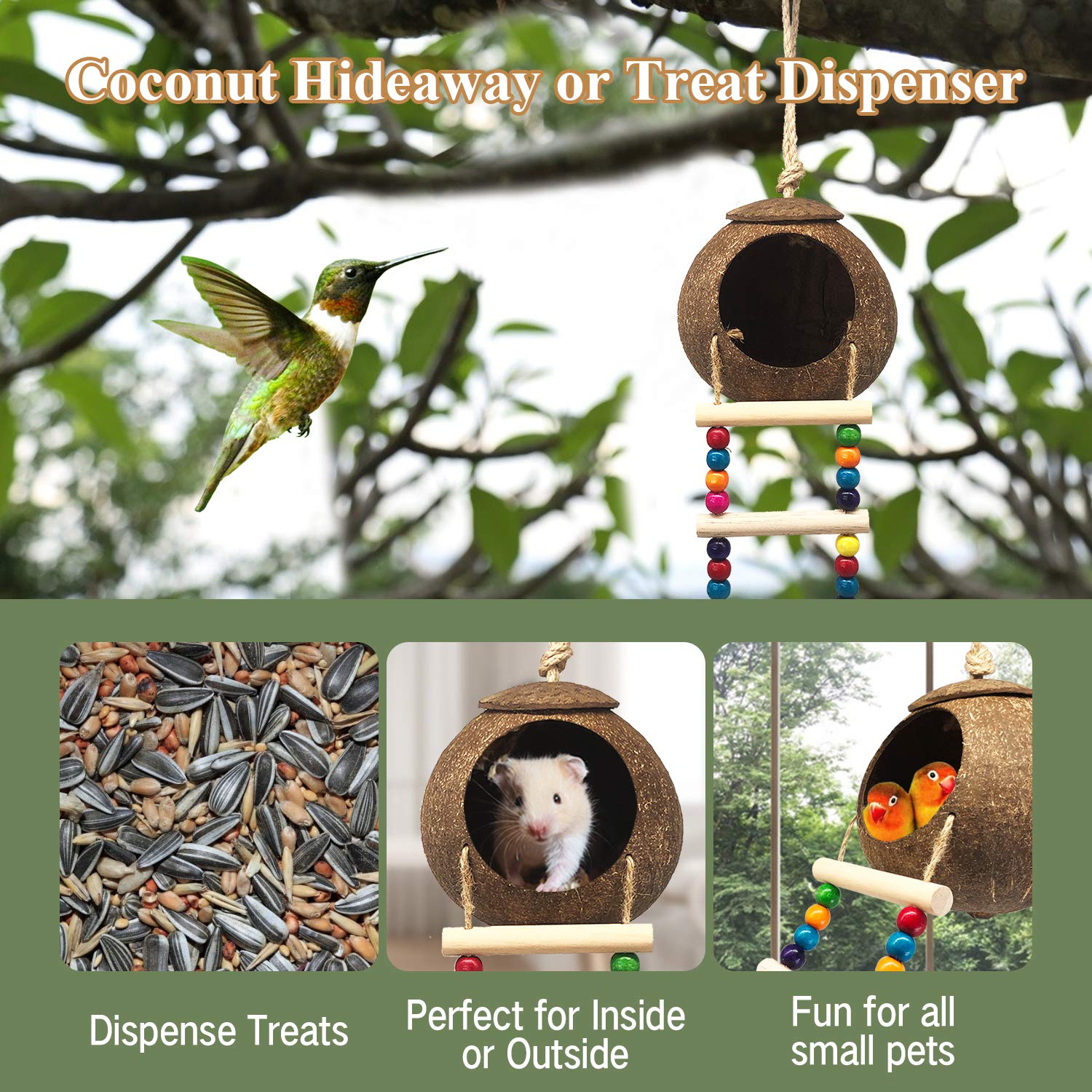 EEAIVNM opening diameter 3 inches fits small birds and creates a cozy retreat