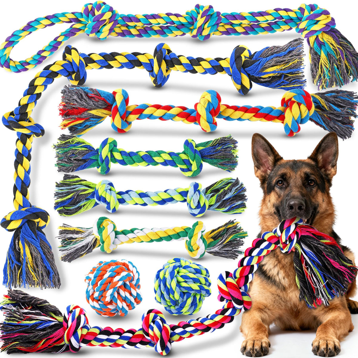 Eefitoys rope toys for large dogs, ideal for tug-of-war and fetch