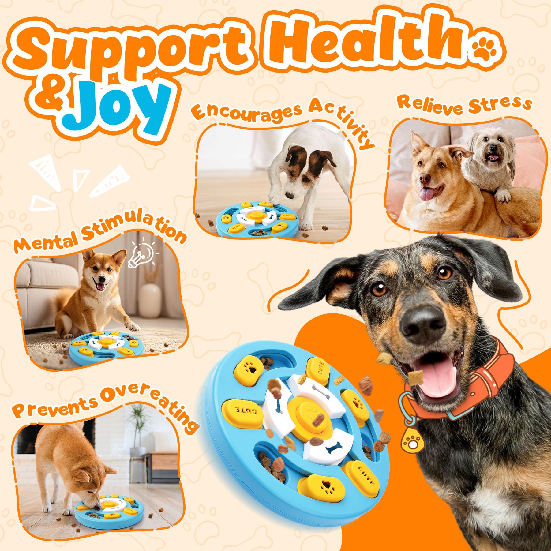 Eefitoys slow feeder mat with four textures promotes mindful eating.