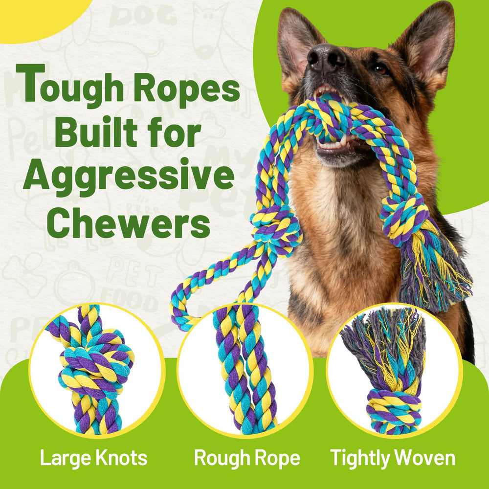 Durable tug-toy with thick knots for aggressive chewers during play