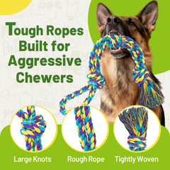 Durable tug-toy with thick knots for aggressive chewers during play