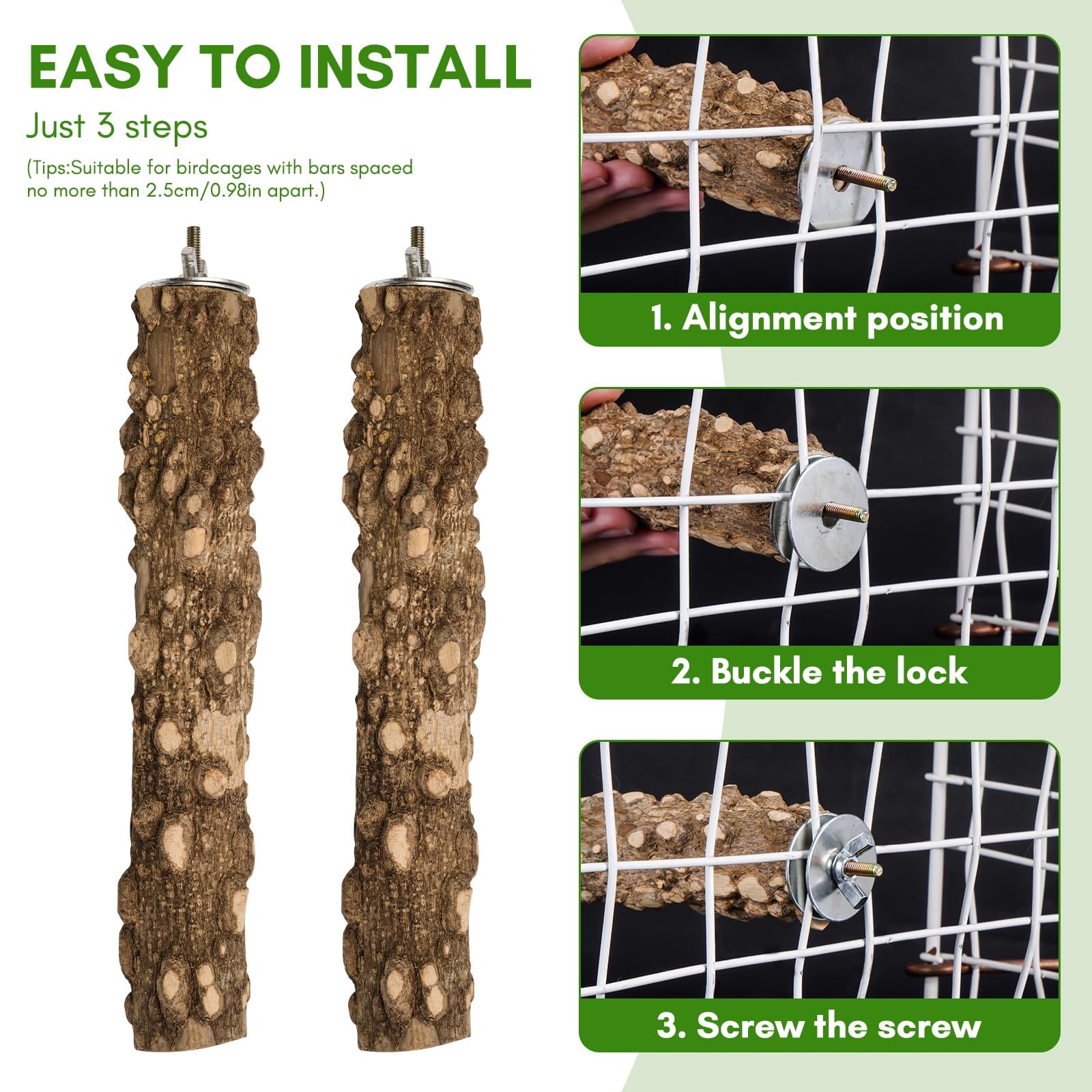 EELLAO screws-bottom installation enables quick, tool-free cage setup.