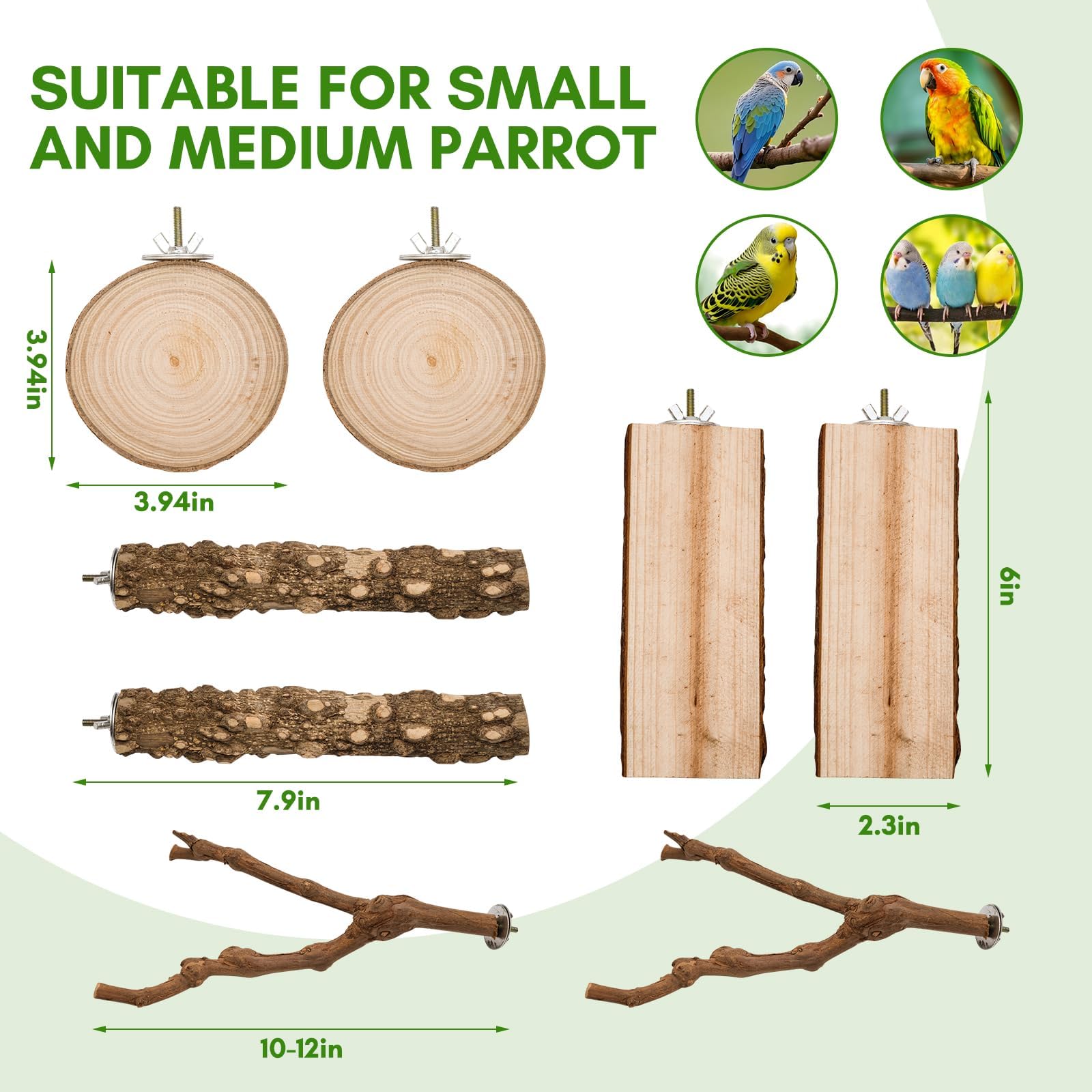EELLAO round platform perch gives a comfortable resting spot for birds.