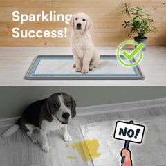 Non-slip silicone base keeps pads in place on floors.
